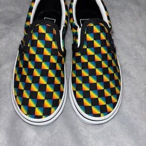 Vans Kids Sneakers - Black, Yellow, Green, Blue Checkered